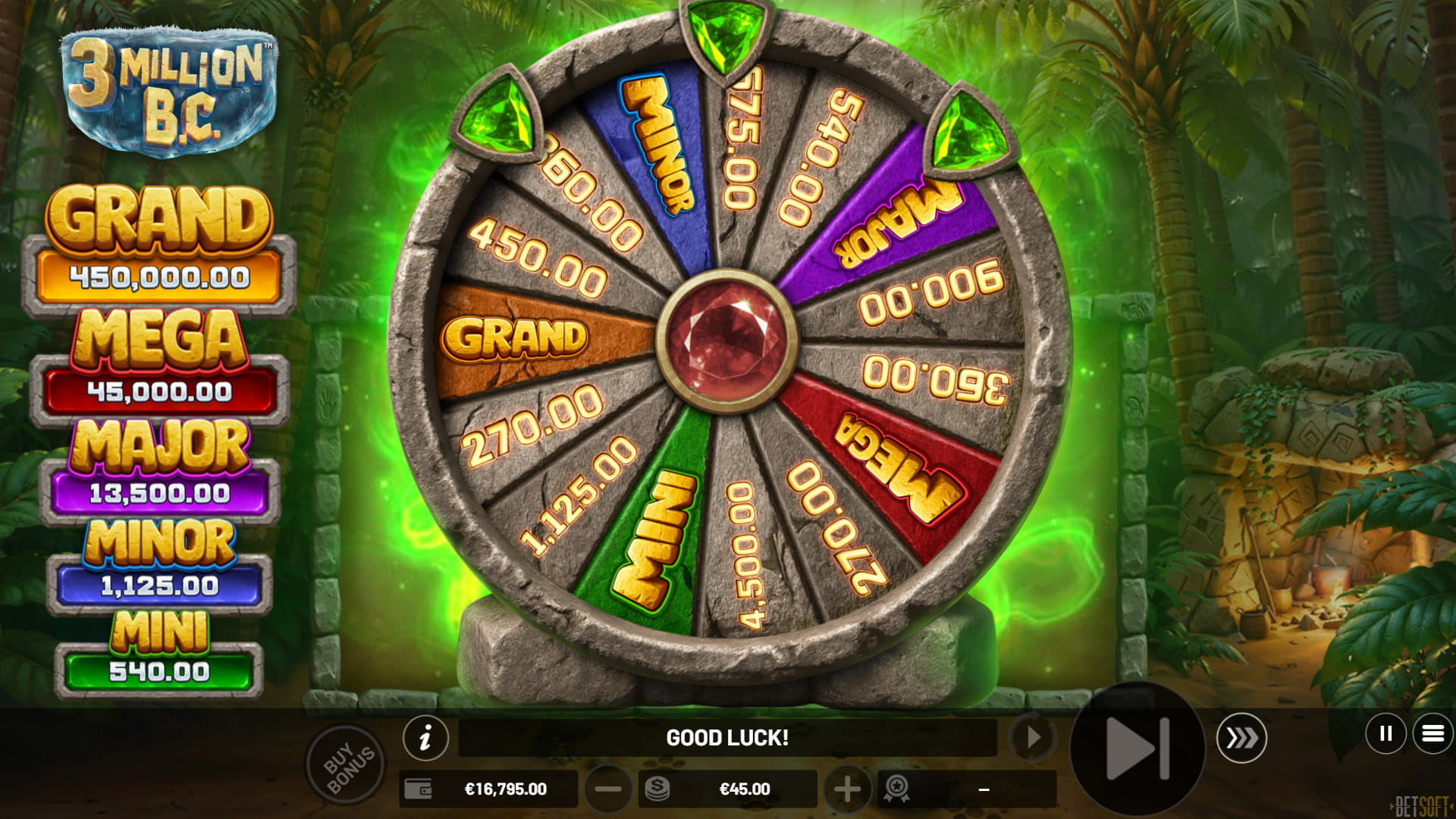 3 Million B.C. - Cash & Bonus Prizes
