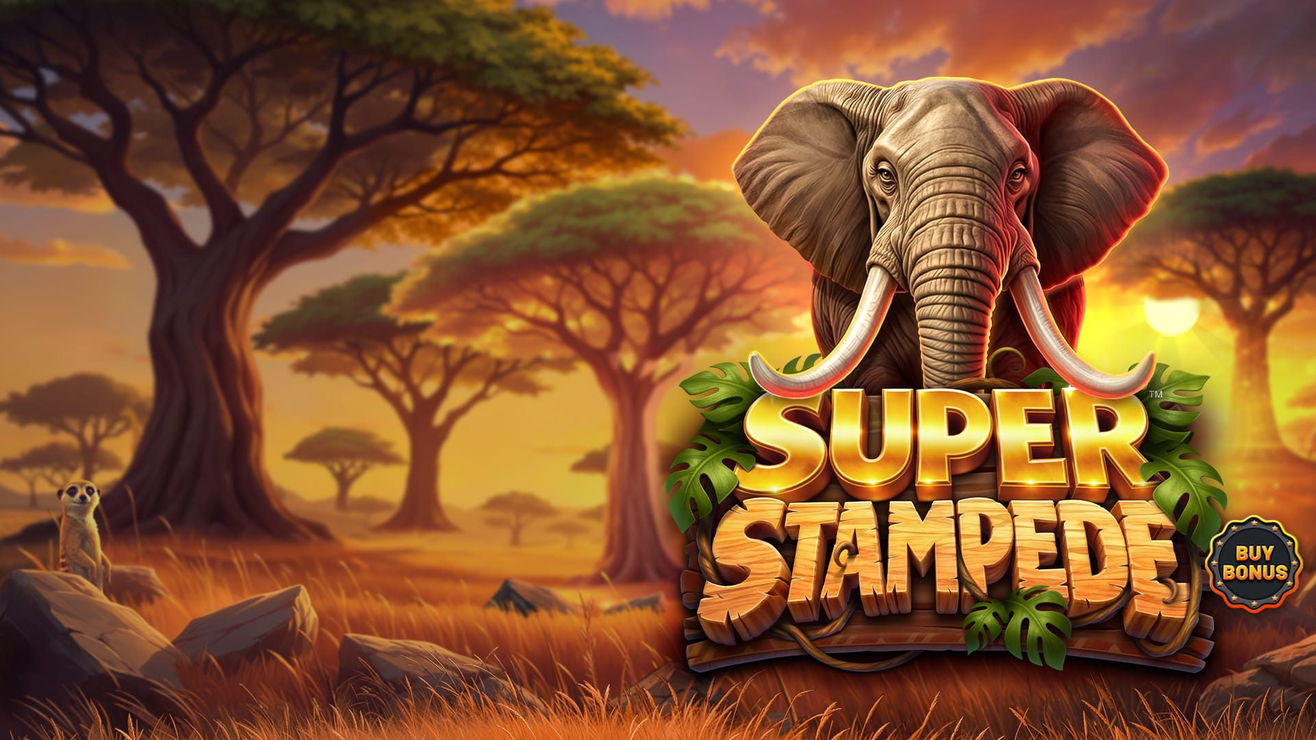 Herds of valuable wild elephants overtake the savannah in SUPER STAMPEDE<sup>TM</sup>, Betsoft’s wild new release in their classic STAMPEDE<sup>TM</sup> series.